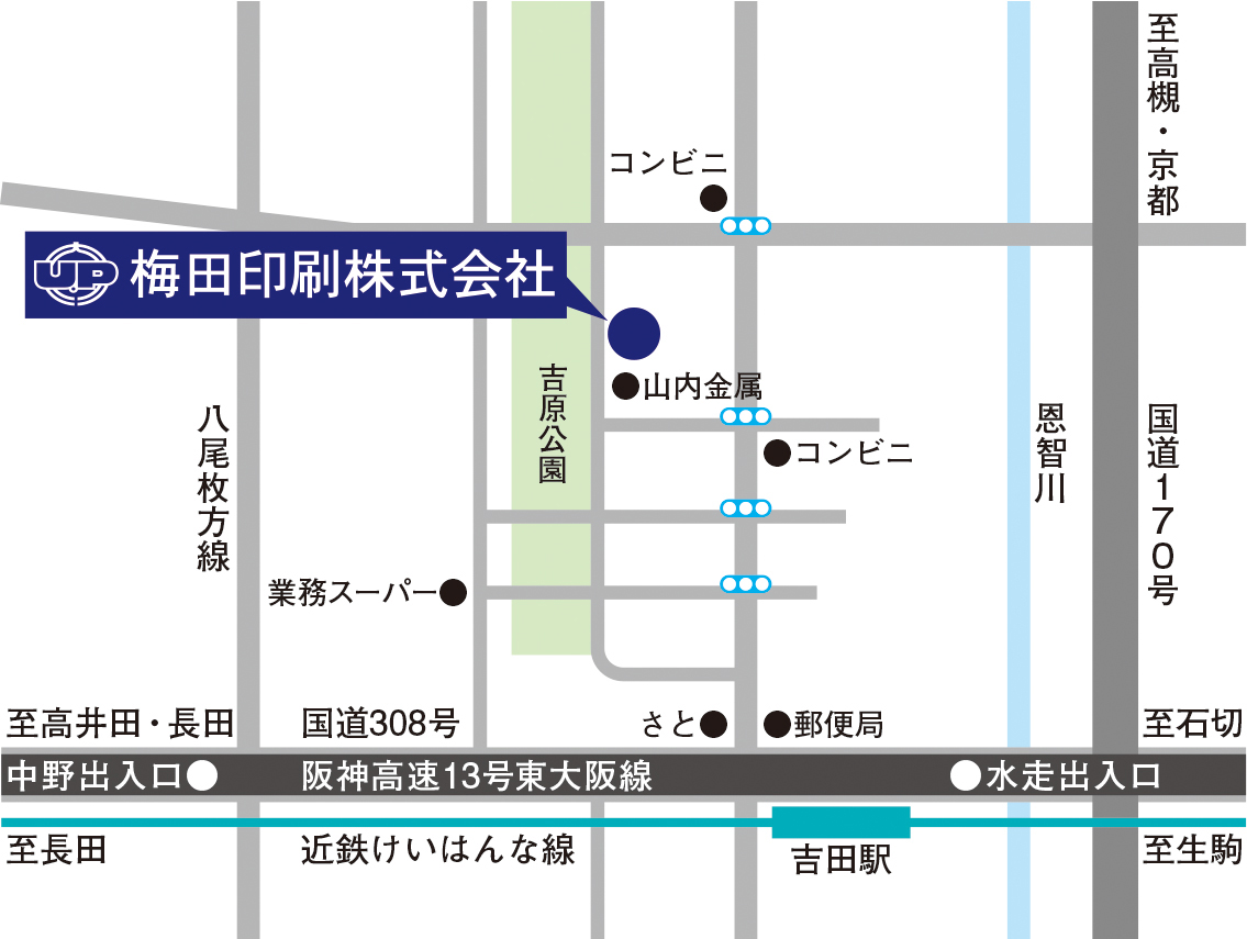梅田印刷株式会社会社map